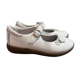 Stride Rite Girls Dress Shoes Size 10 Leather White Mary Jane Style Holly